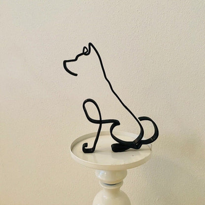 Minimalistische Hond Kunst Sculptuur