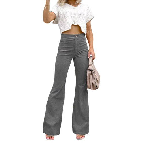 Women's Corduroy Flared Trousers