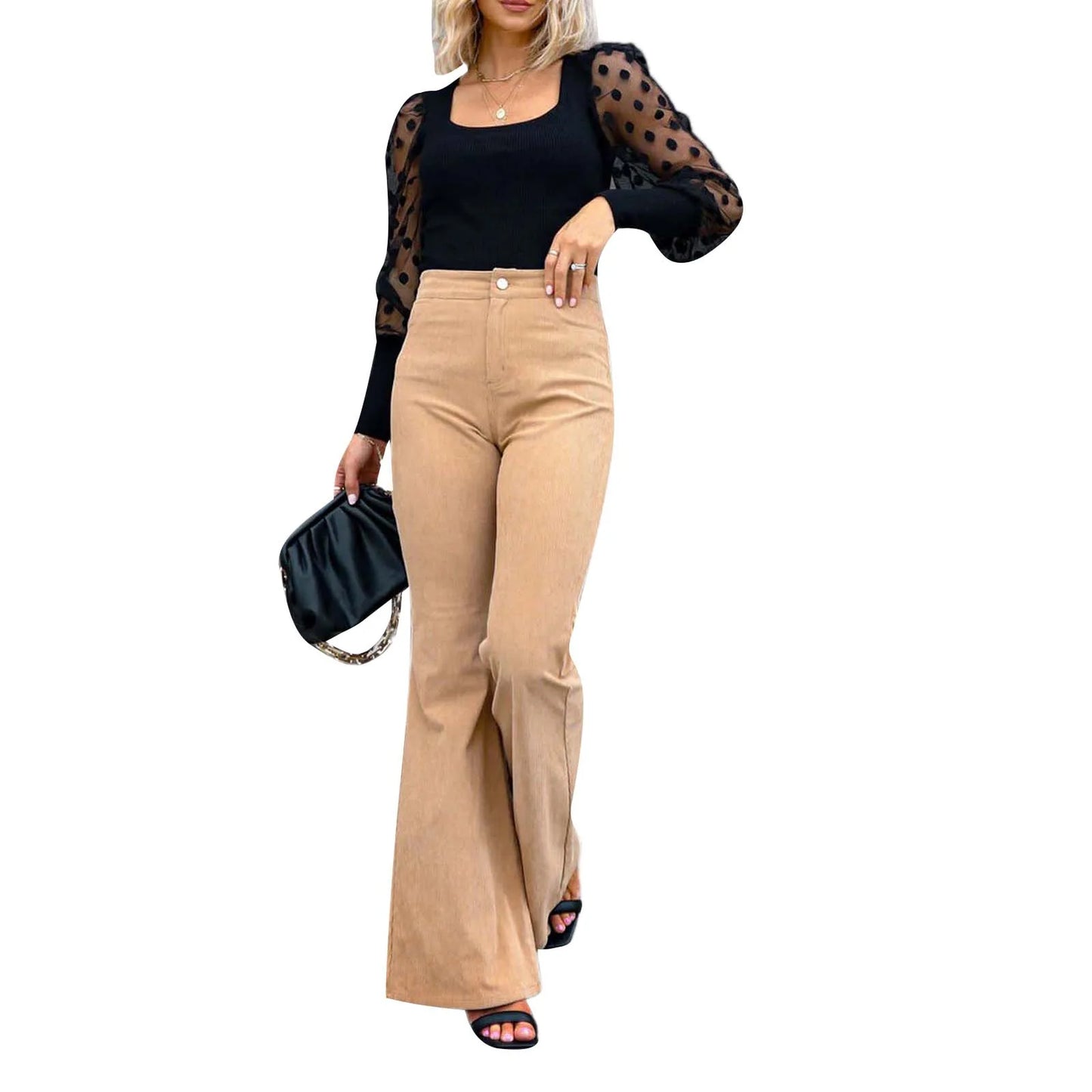 Women's Corduroy Flared Trousers