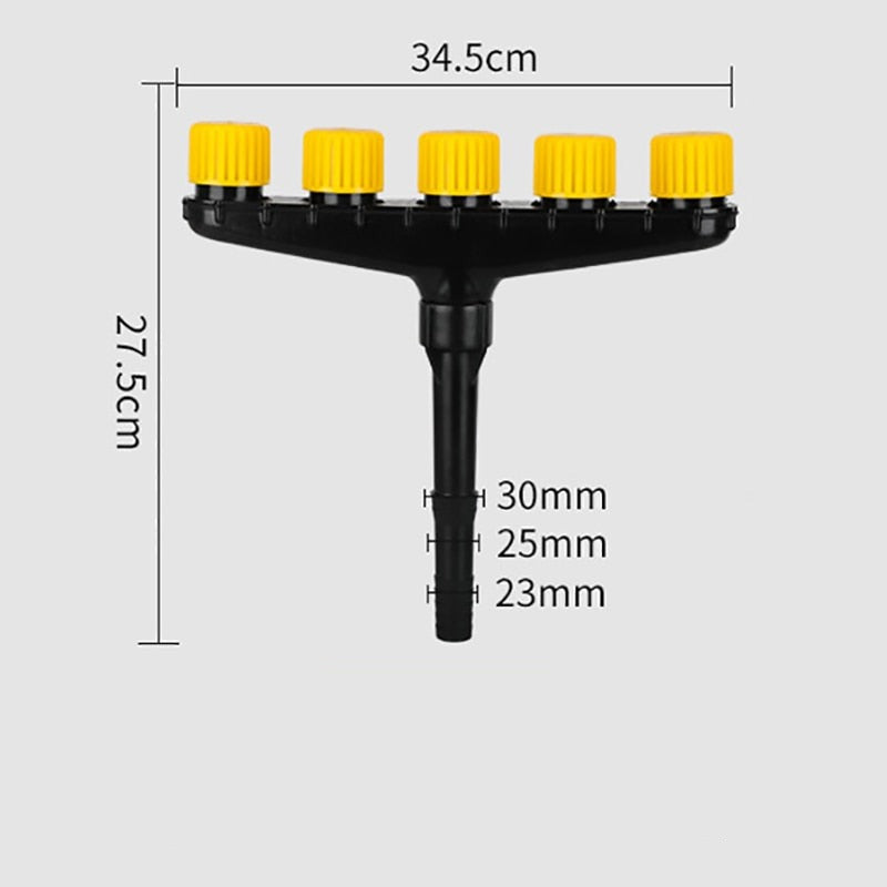 Adjustable multi-head garden sprinkler