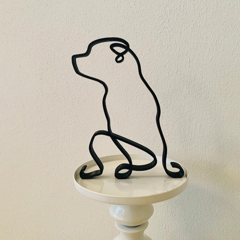 Minimalistische Hond Kunst Sculptuur