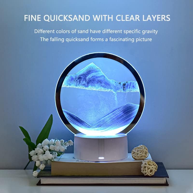 Sand Lamp RGB High Quality Glass Hypnotising Decoration 15 cm
