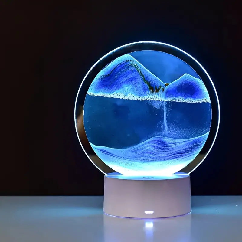 Sand Lamp RGB High Quality Glass Hypnotising Decoration 15 cm