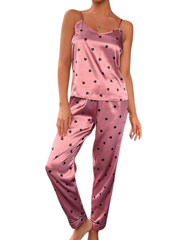 Satin look pyjama set for women