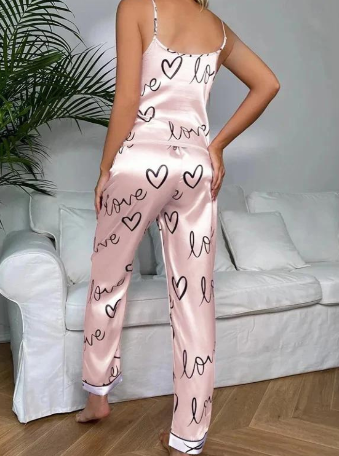 Satin look pyjama set for women
