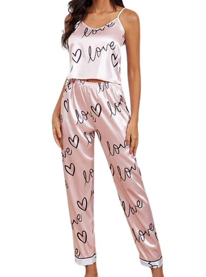 Satin look pyjama set for women