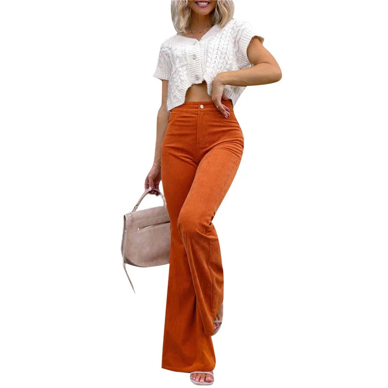 Women's Corduroy Flared Trousers
