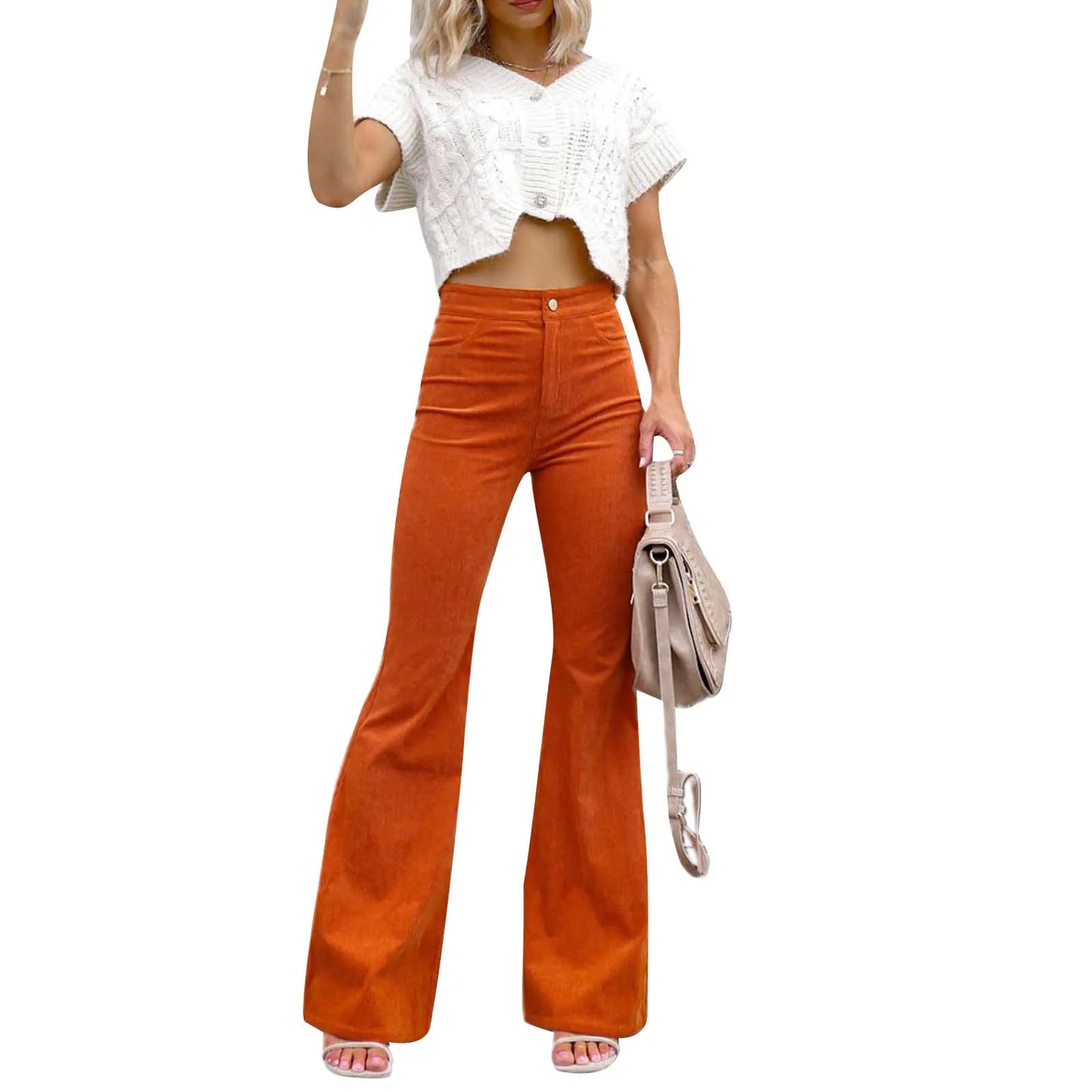 Women's Corduroy Flared Trousers