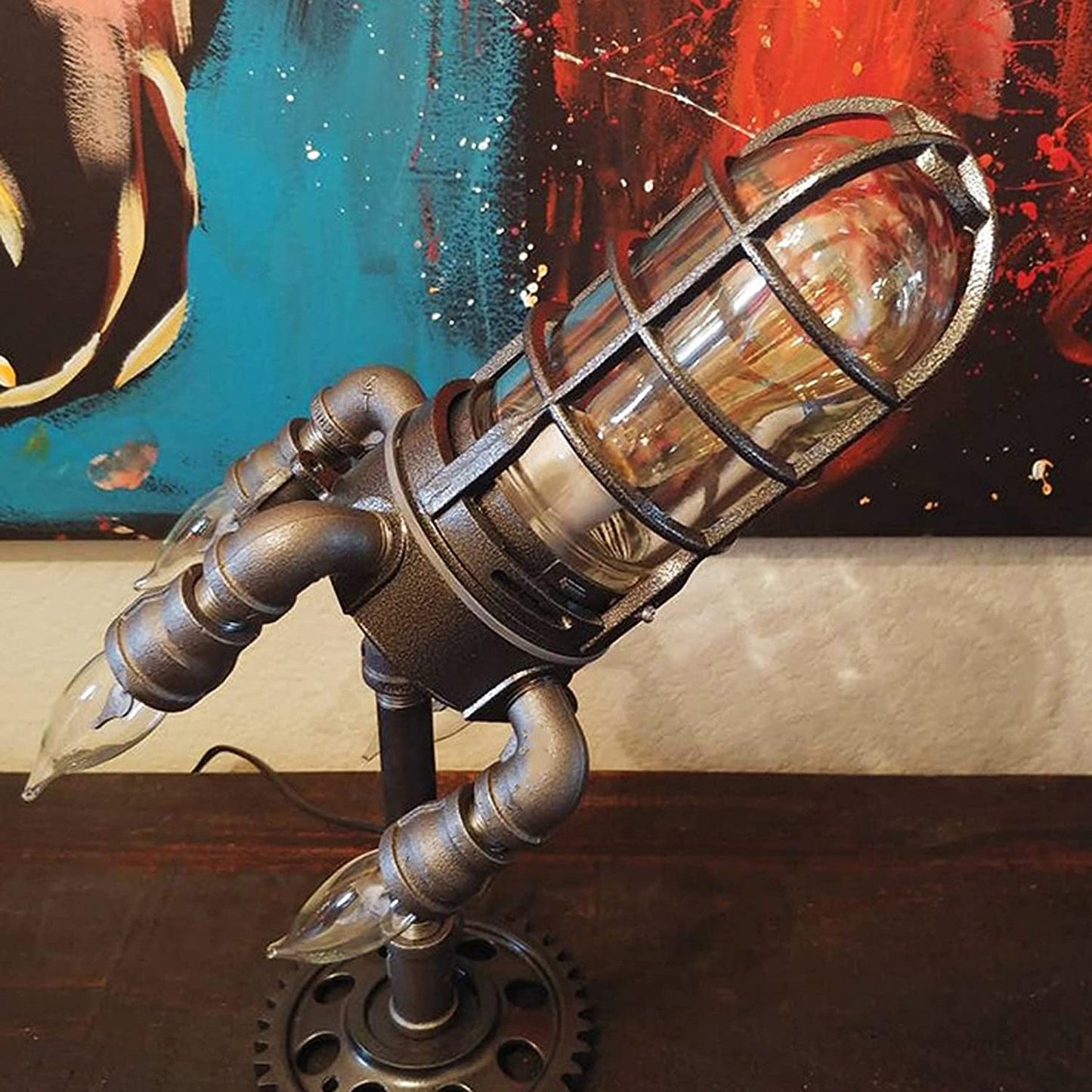 Steampunk Raket Lamp