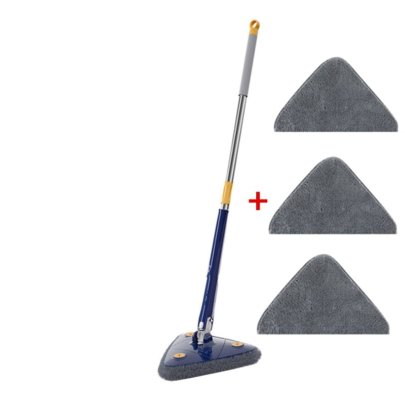 Self-turning triangular mop
