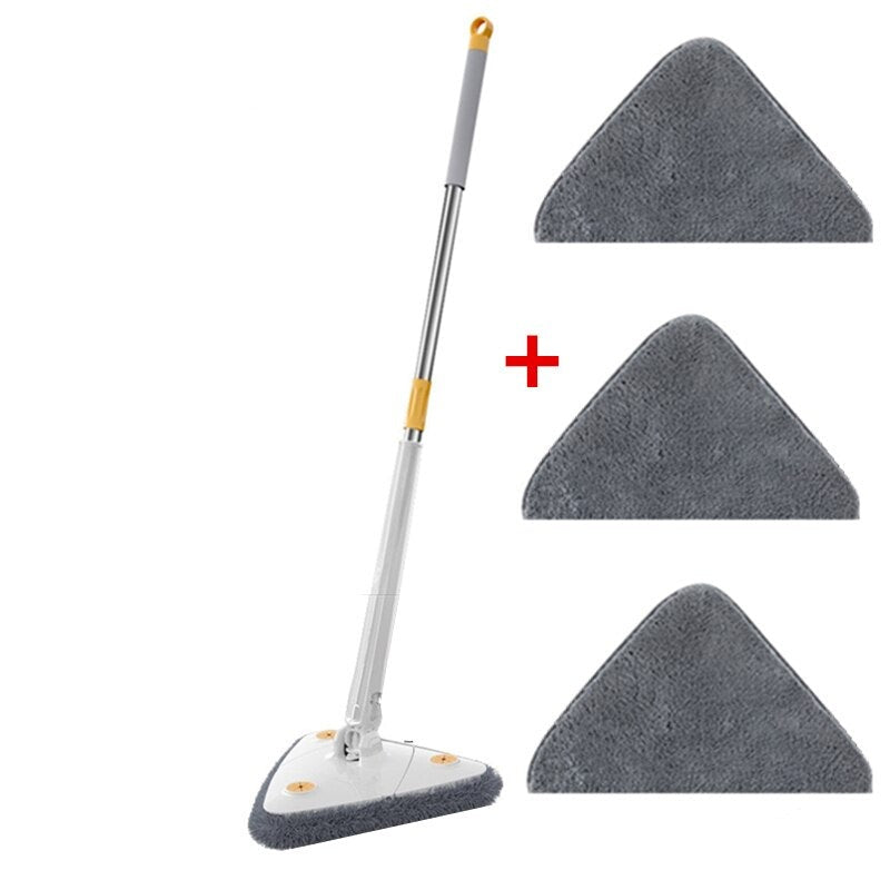 Self-turning triangular mop
