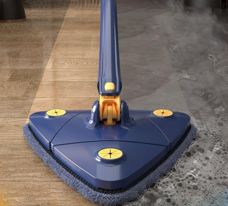 Self-turning triangular mop