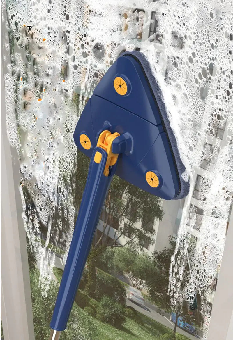 Self-turning triangular mop