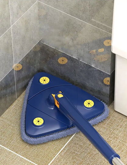 Self-turning triangular mop