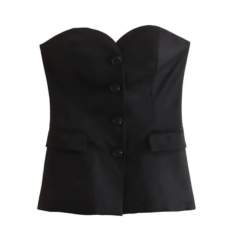 Set with off-shoulder tubetop and trousers for women