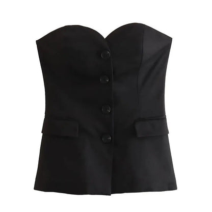 Set with off-shoulder tubetop and trousers for women