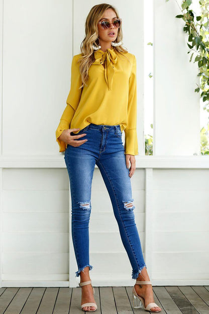 Sexy Bow Casual Blouse