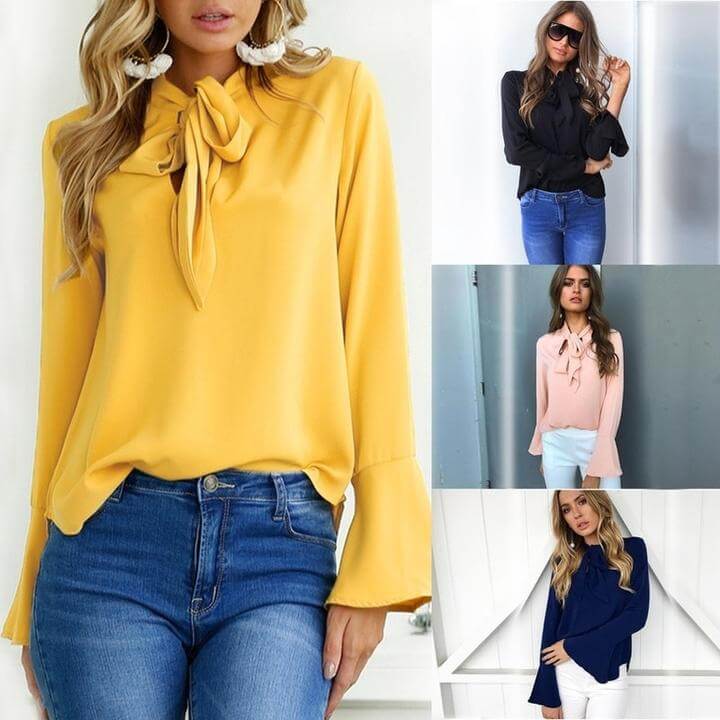Sexy Bow Casual Blouse