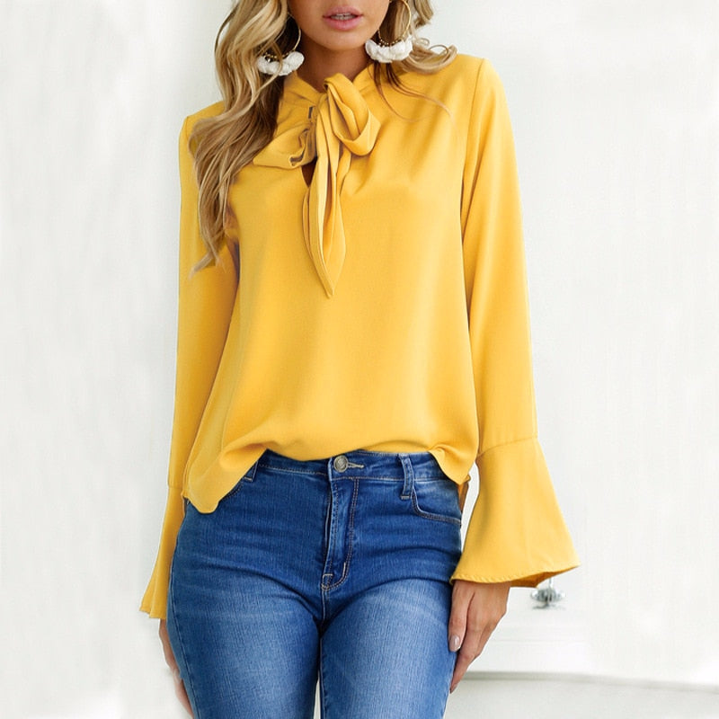 Sexy Bow Casual Blouse