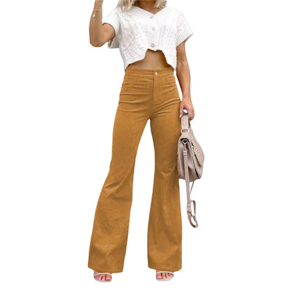 Women's Corduroy Flared Trousers