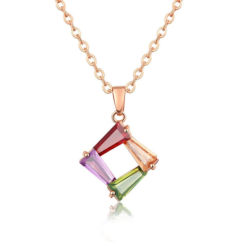 Shimmering Zirconia Flower Necklace