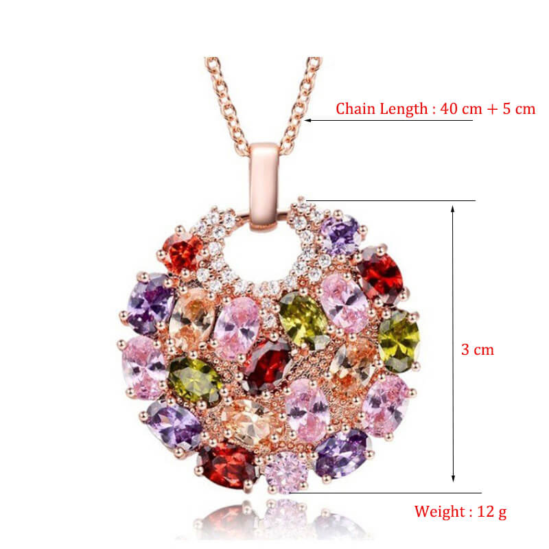 Shimmering Zirconia Flower Necklace