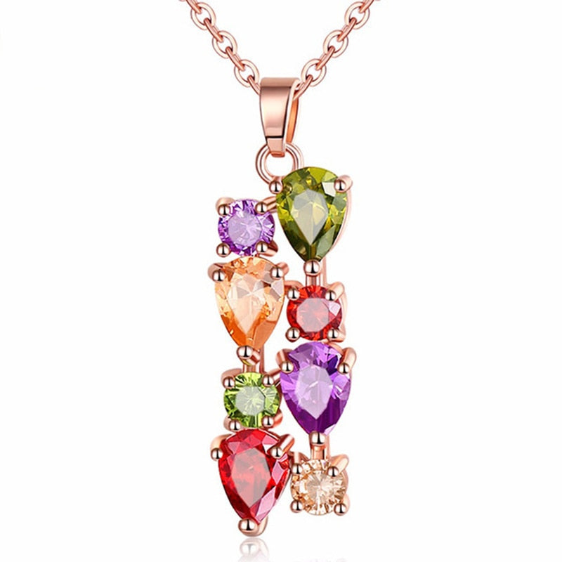 Shimmering Zirconia Flower Necklace