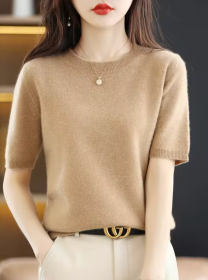 Short-sleeved Soft Pullover for Women