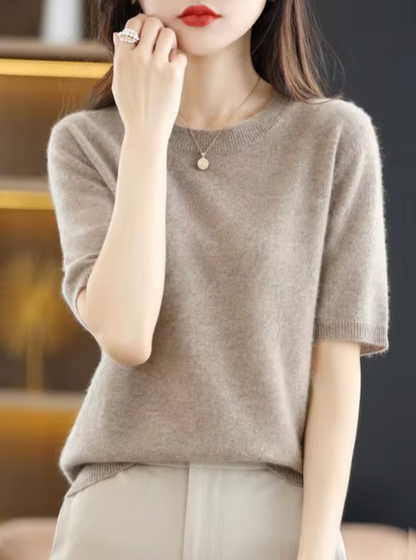 Short-sleeved Soft Pullover for Women
