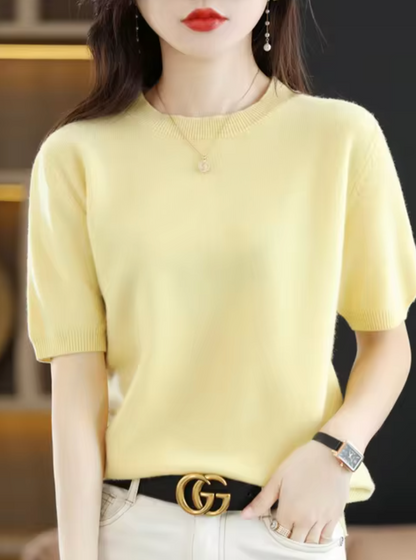 Short-sleeved Soft Pullover for Women