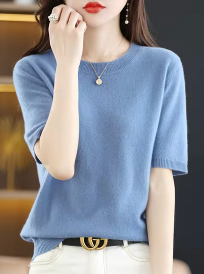 Short-sleeved Soft Pullover for Women