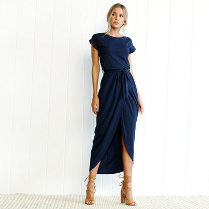Short-sleeved maxi dress