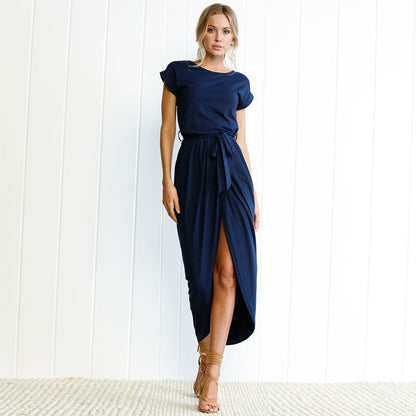 Short-sleeved maxi dress