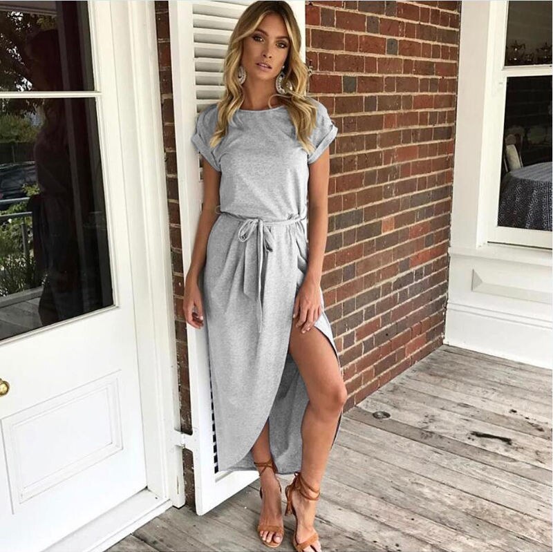 Short-sleeved maxi dress