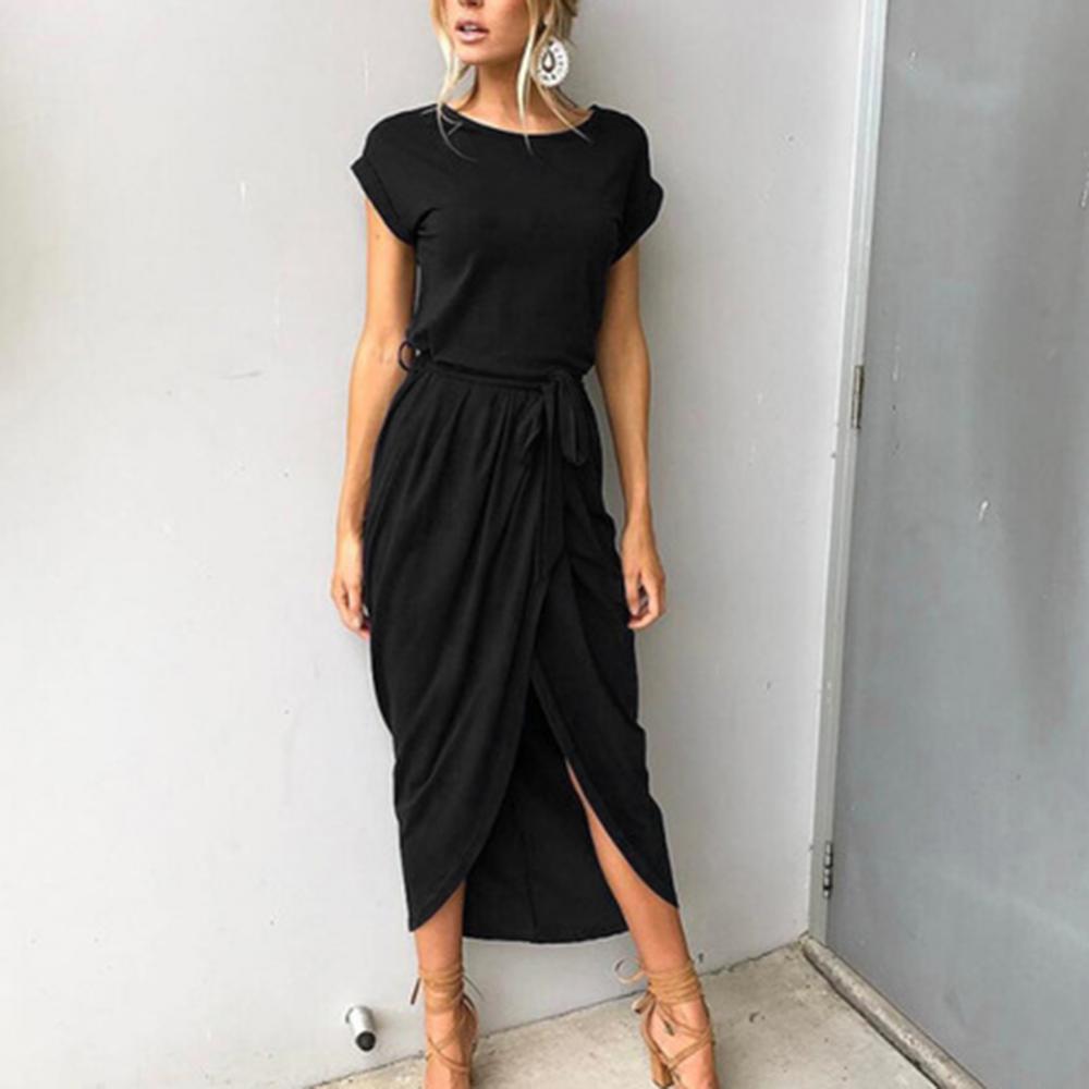 Short-sleeved maxi dress