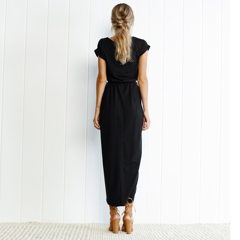 Short-sleeved maxi dress