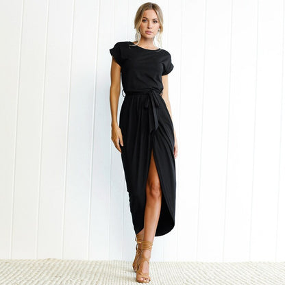 Short-sleeved maxi dress