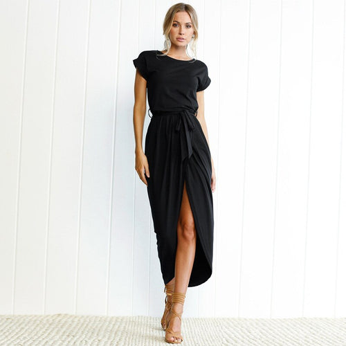 Short-sleeved maxi dress