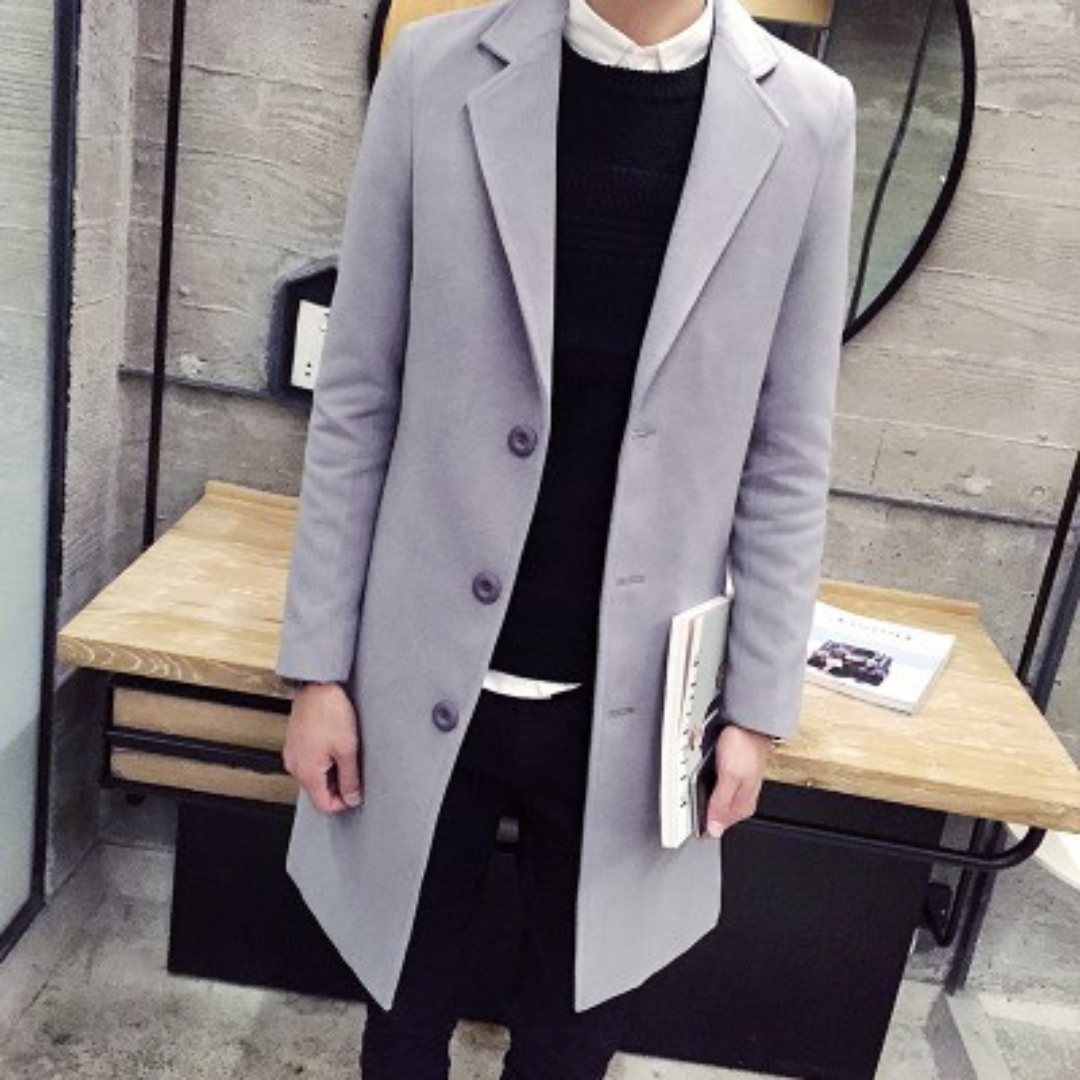 Slim Fit Winter Coat Trench Coat For Men Business Style