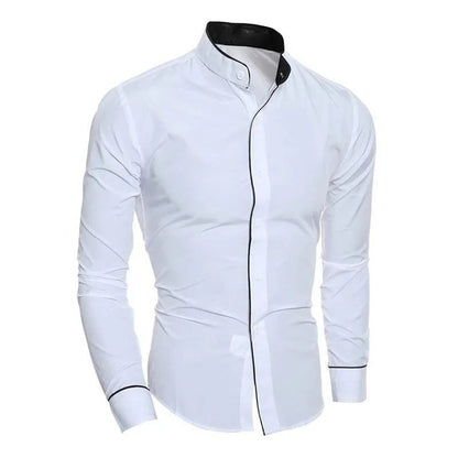 Slim-fit men's long-sleeved blouse