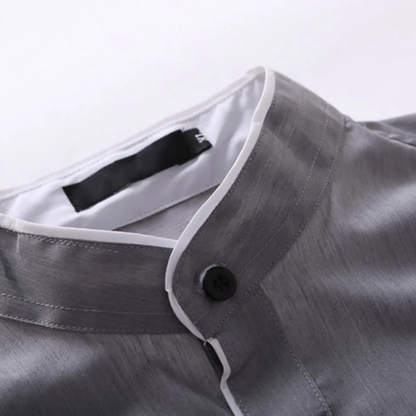 Slim-fit men's long-sleeved blouse
