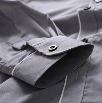 Slim-fit men's long-sleeved blouse