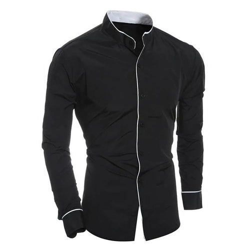 Slim-fit men's long-sleeved blouse