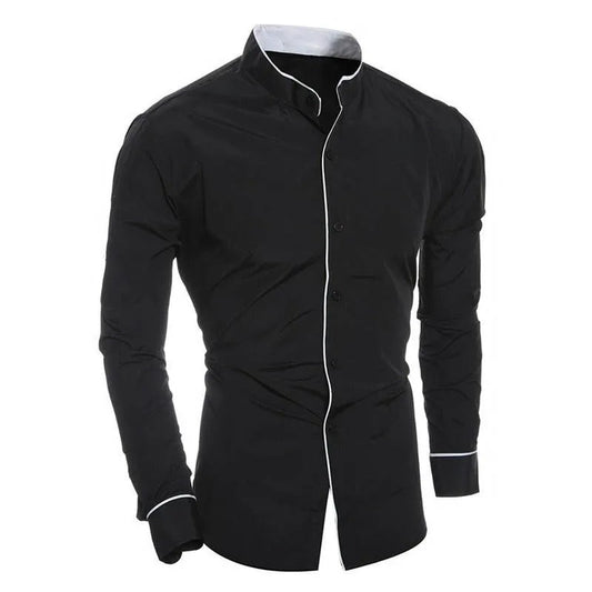 Slim-fit men's long-sleeved blouse