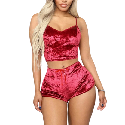 Soft Velvet Women's Sleepwear Set Pyjamas