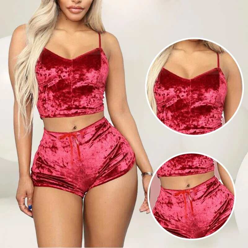 Soft Velvet Women's Sleepwear Set Pyjamas