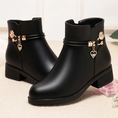 Soft Women's Rinestone Boots Leather Style
