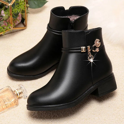 Soft Women's Rinestone Boots Leather Style