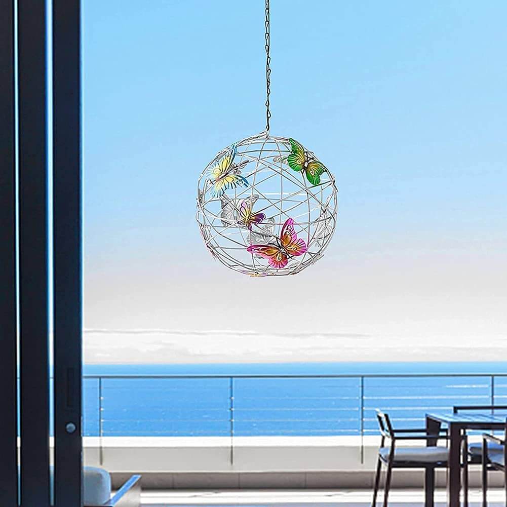 Solar Illuminated Mesh Butterfly Orb