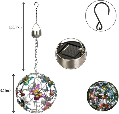 Solar Illuminated Mesh Butterfly Orb